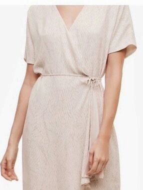 Babaton Wallace Dress Wrap Mini Dress in Beige